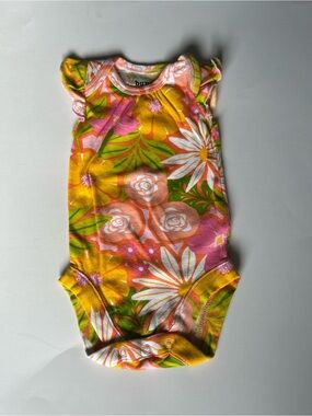 🍼5/$20🍼 Colorful Floral Baby Onesie - Yellow Pink Green